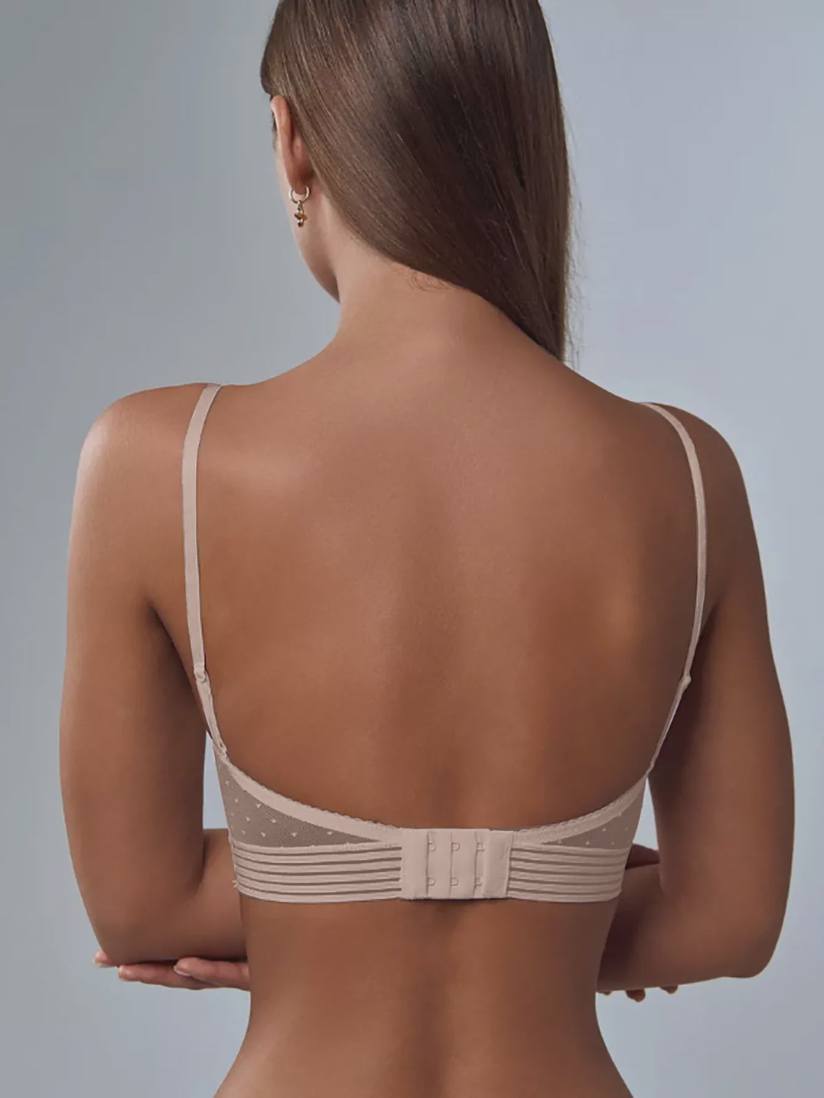 Luxe kanten bh met U-vormige rug en open rugpand - Zonder beugel, onzichtbaar en comfortabel