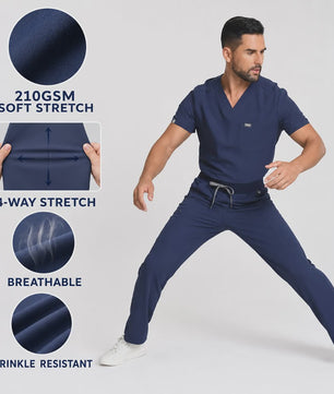 Medische Scrubs Heren: Anti-bacterieel & Kreukvrij Werkuniform voor Zorgprofessionals