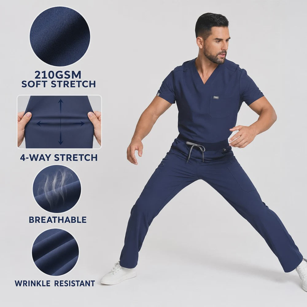 Medische Scrubs Heren: Anti-bacterieel & Kreukvrij Werkuniform voor Zorgprofessionals