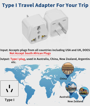 3-delige Universele Reisadapter: Australië naar EU/US/UK - Veilig & Flexibel