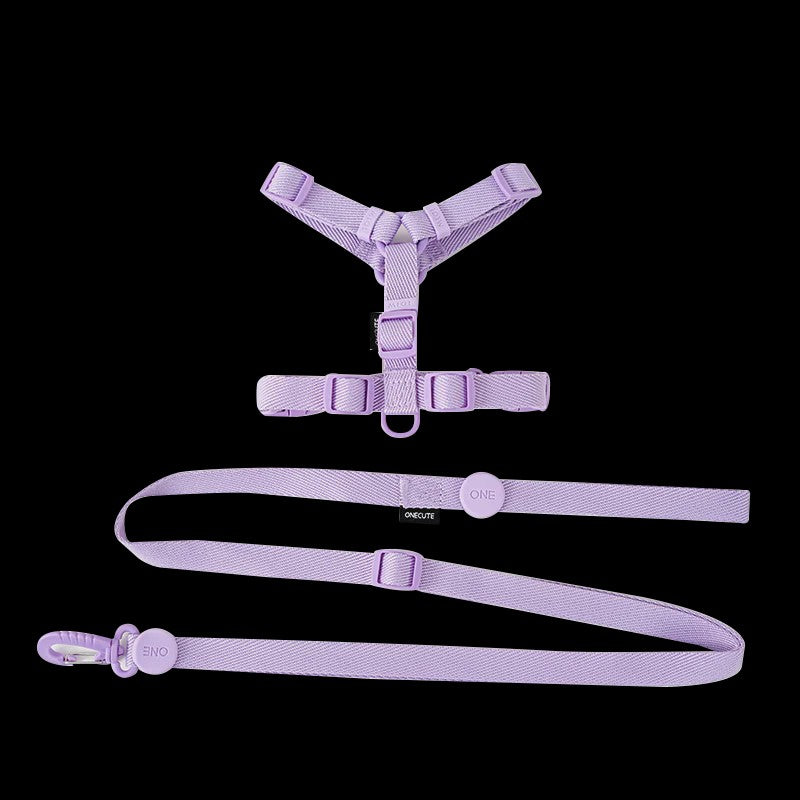 Verstelbaar Hondentuigje met Lijn & Halsband Set - Macaron Kleuren - Reflecterend & Comfortabel
