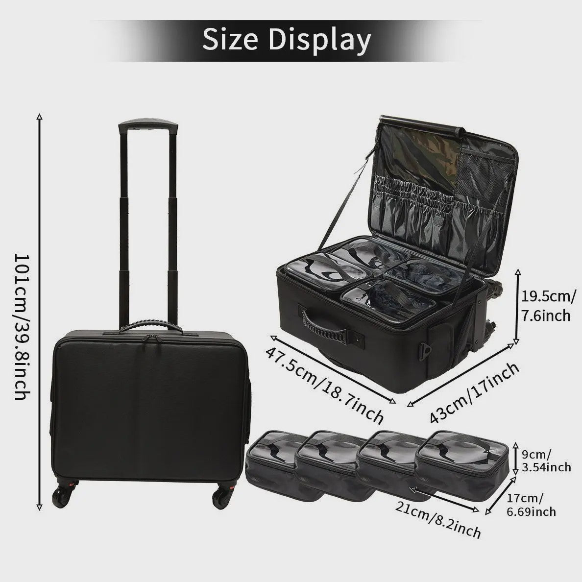 Professionele Make-up Trolley Koffer - Grote Capaciteit & Flexibele Indeling