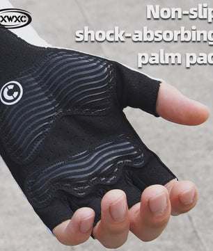 CXWXC Half Finger Fiets Handschoenen - Ademend, Anti-slip & Verlengde Polssteun voor Heren & Dames