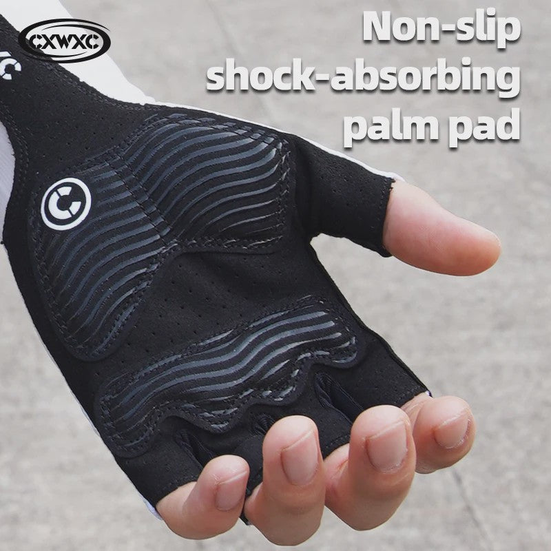 CXWXC Half Finger Fiets Handschoenen - Ademend, Anti-slip & Verlengde Polssteun voor Heren & Dames