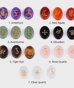 13-delige Amethist Runen Set - Kristallen Stenen voor Reiki, Meditatie & Divinatie