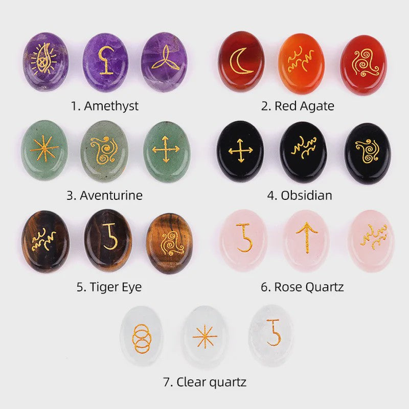 13-delige Amethist Runen Set - Kristallen Stenen voor Reiki, Meditatie & Divinatie