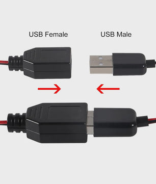 2x USB naar Alligator Klem Kabel Adapter - Male & Female voor Circuit Test