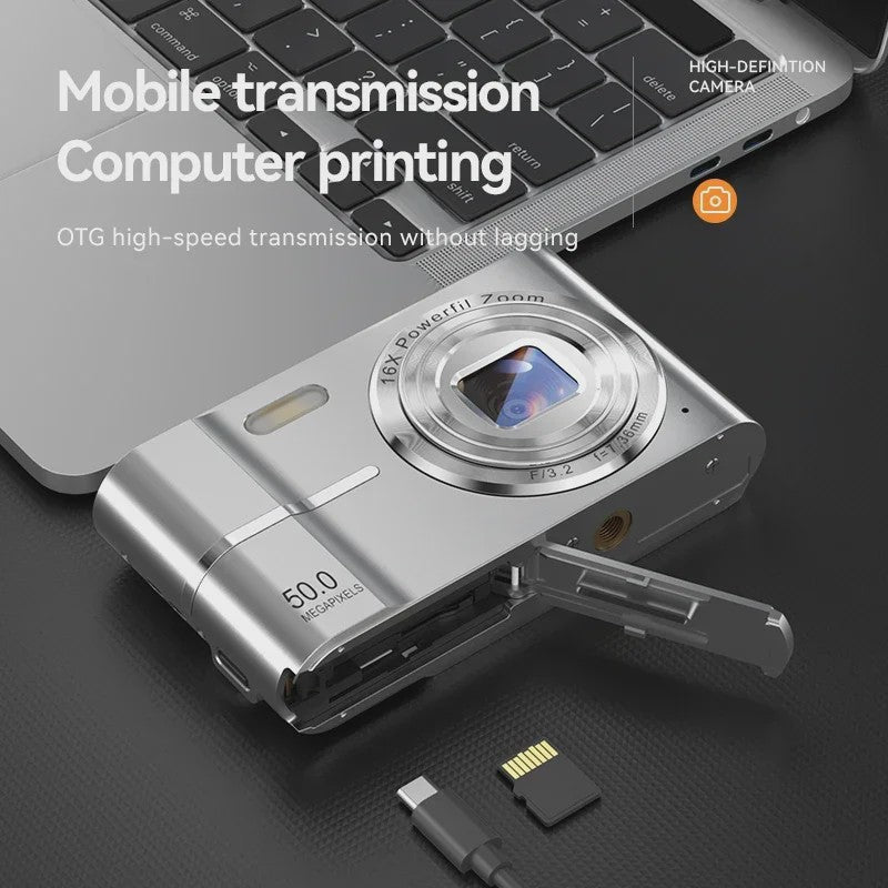 50MP Digitale Camera met 16x Zoom & 4K Video - Ideaal voor Studenten & Outdoor Avonturen