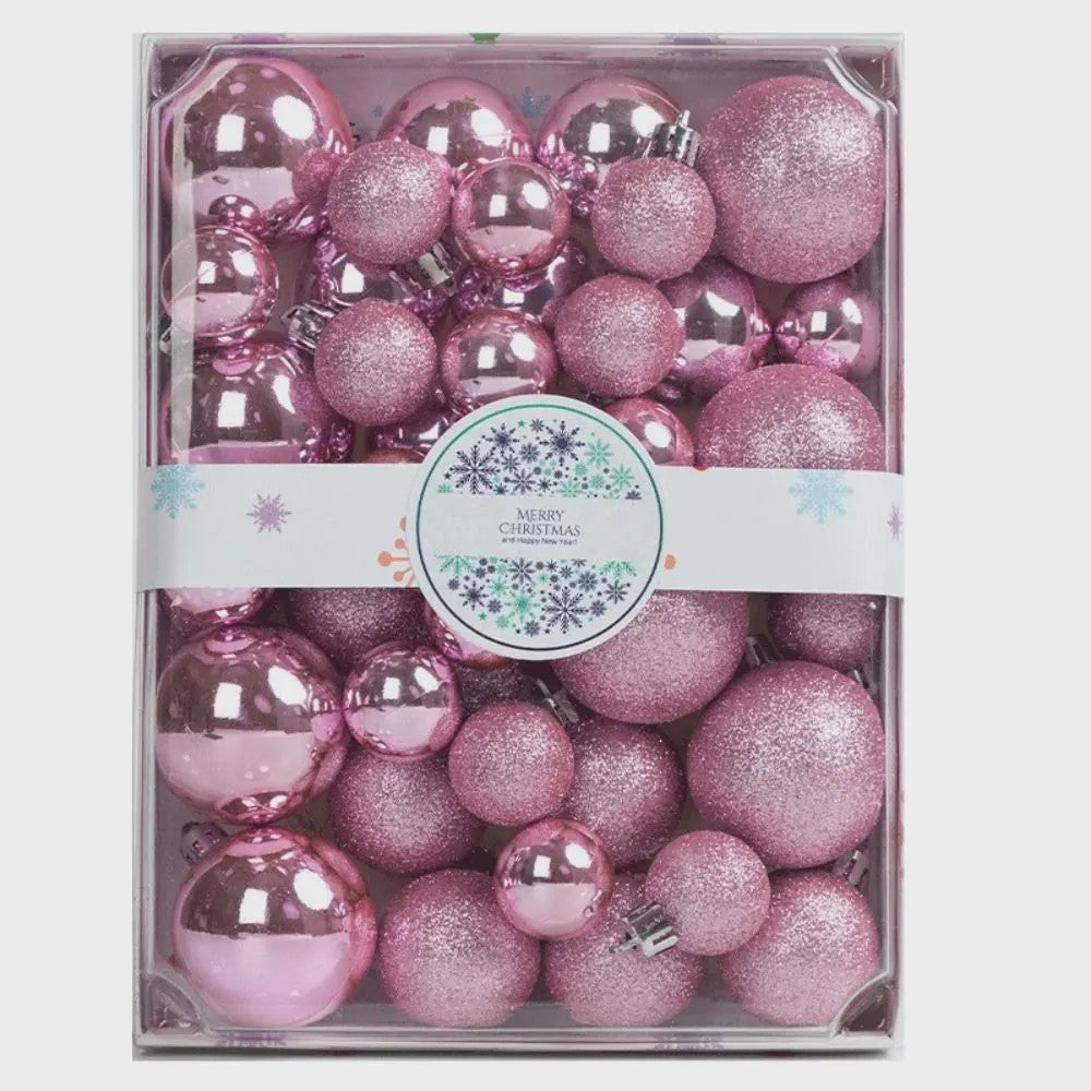 44x Kerstballen Set - Gemengde Maten 3cm/4cm - 7 Kleuren - Plastic Hangdecoratie