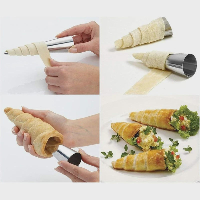 Roestvrijstalen Bakvormen Set: Croissant & Cone Molds voor Thuisgebruik