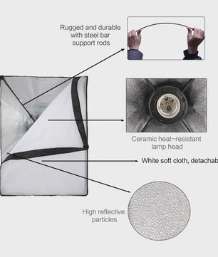 Professionele Fotostudio Softbox Verlichtingskit met Achtergrondframe en Backdrops