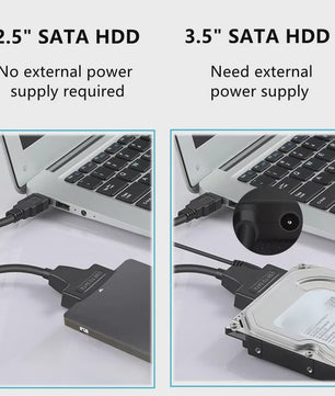 SATA naar USB 3.0 Adapter Kabel voor 3.5/2.5 inch HDD/SSD - Ondersteunt UASP & 12V Voeding