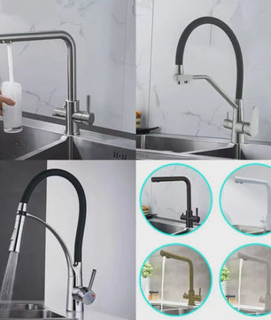 Keukenkraan met Waterfilter en Dubbele Hendel - Zuiver Drinkwater