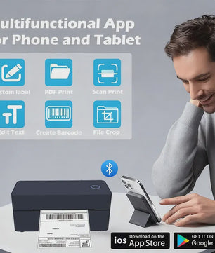 Draadloze Bluetooth Thermische Verzender Label Printer 4x6 inch - Print Labels Vanaf Android, iPhone, Mac & Windows