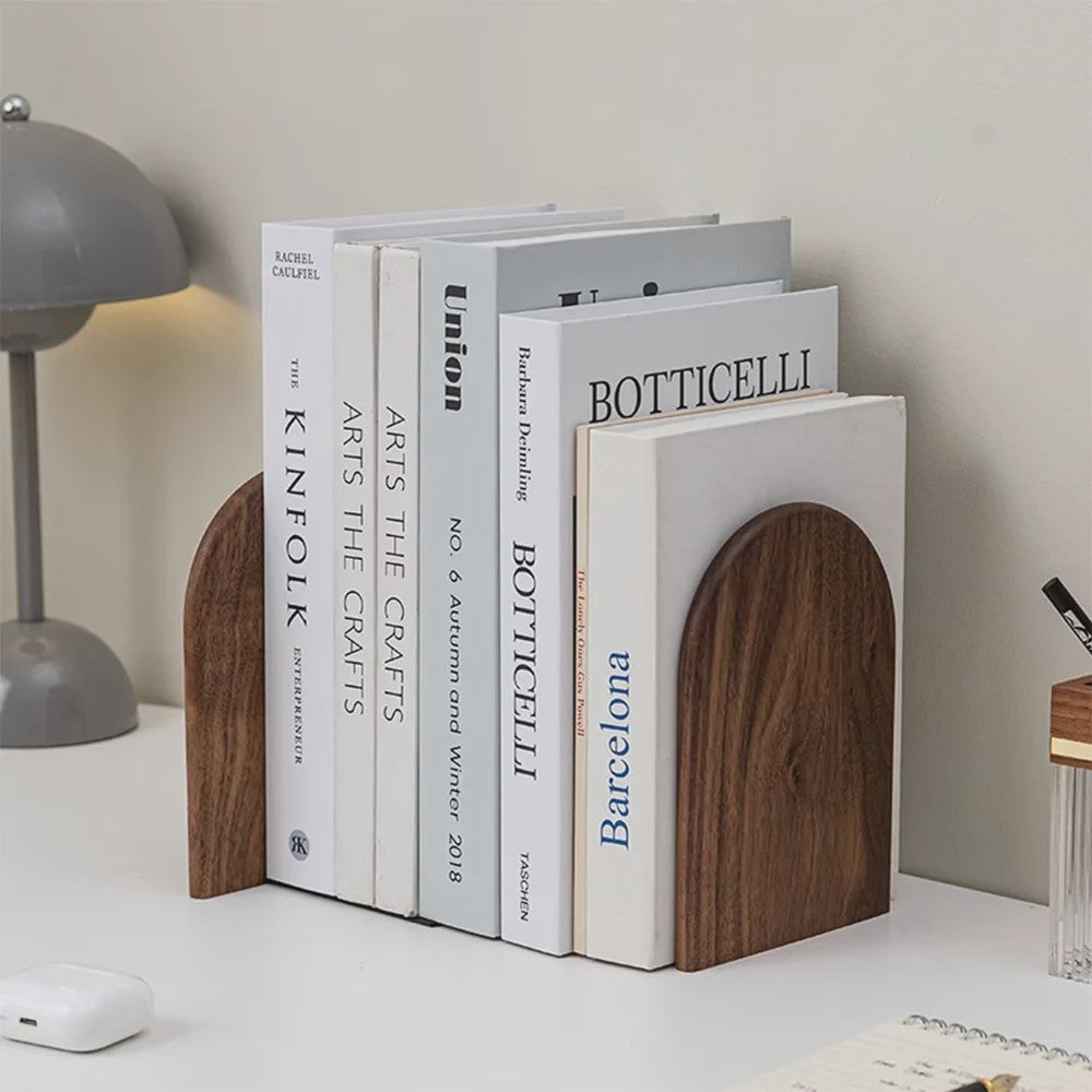 Stijlvolle Houten Boekensteunen - Bureau Organizer & Boekhouder voor Thuis en Kantoor