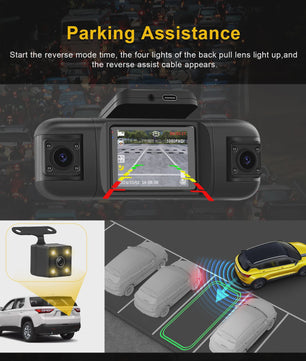 Universele 4-Kanaals Dashcam met 1080P HD, Nachtzicht en Parkeerhulp