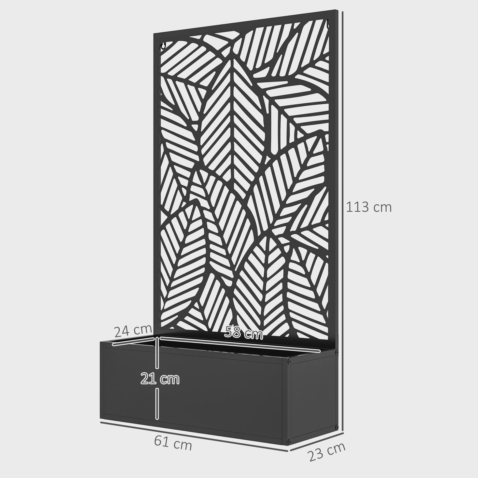 Outsunny Plantenbak met Decoratief Klimrek - Metalen Bloembak op Voet