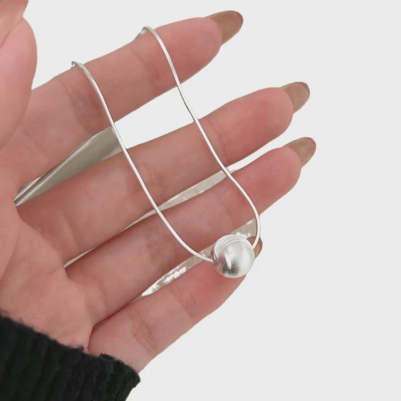 Eenvoudige 925 Sterling Zilveren Ketting met Kralen Hanger - Stijlvol Dames Sieraad