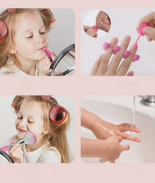 Prinsessen Make-up Koffer Speelset voor Kinderen - Veilige Kinderspeelgoed Make-up met Oogschaduw, Lippenstift en Nagellak