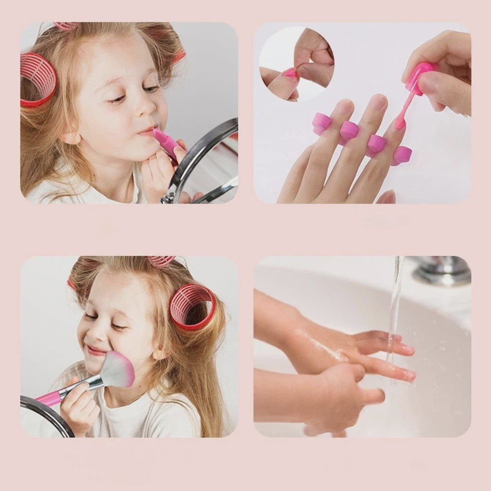 Prinsessen Make-up Koffer Speelset voor Kinderen - Veilige Kinderspeelgoed Make-up met Oogschaduw, Lippenstift en Nagellak