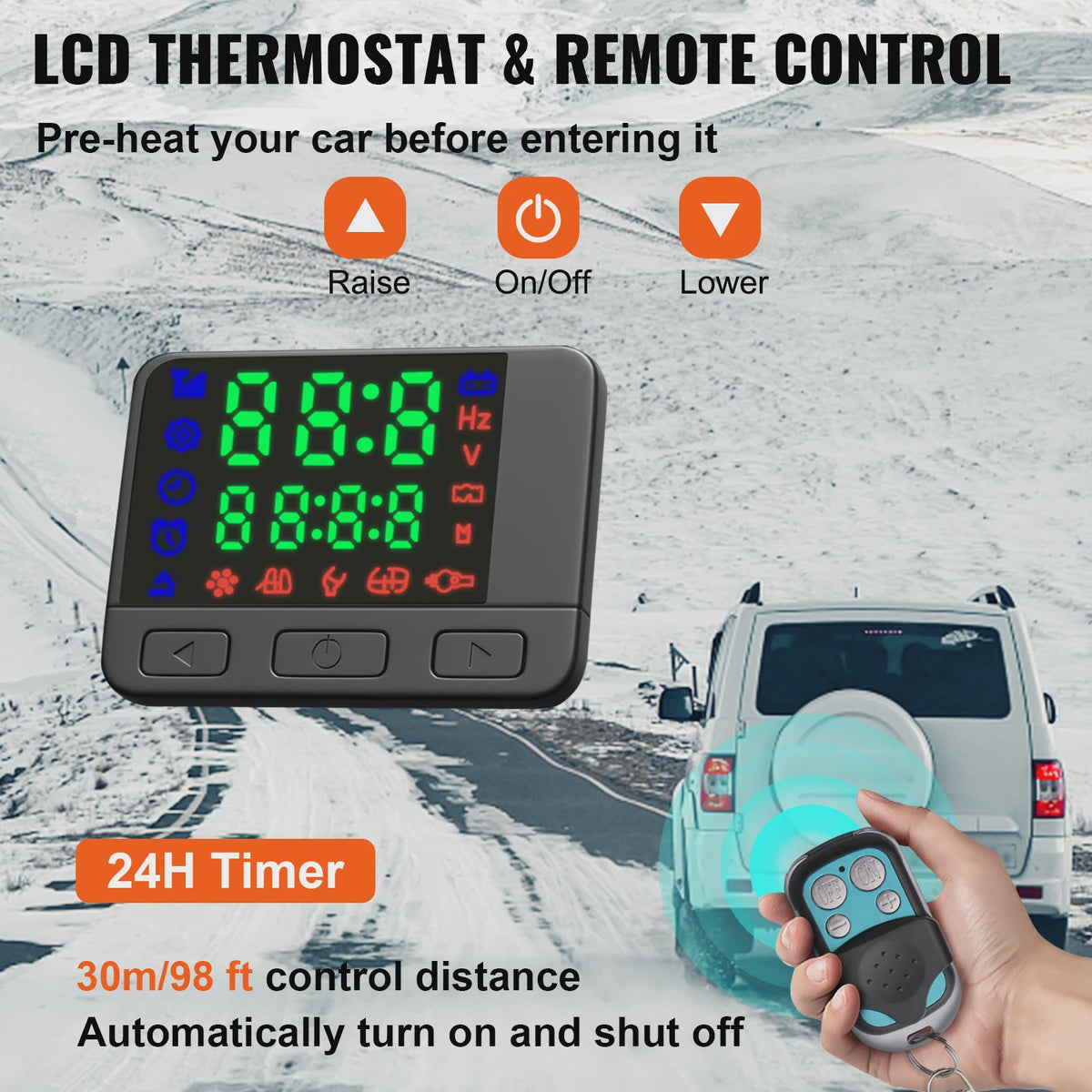 12V 2KW Diesel Air Heater met LCD & Afstandsbediening - Parkeerverwarming voor Auto, Bus, Camper, Vrachtwagen