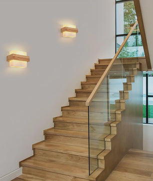 Nordische Houten Wandlamp - E27 Fitting, Natuurlijk Hout Design