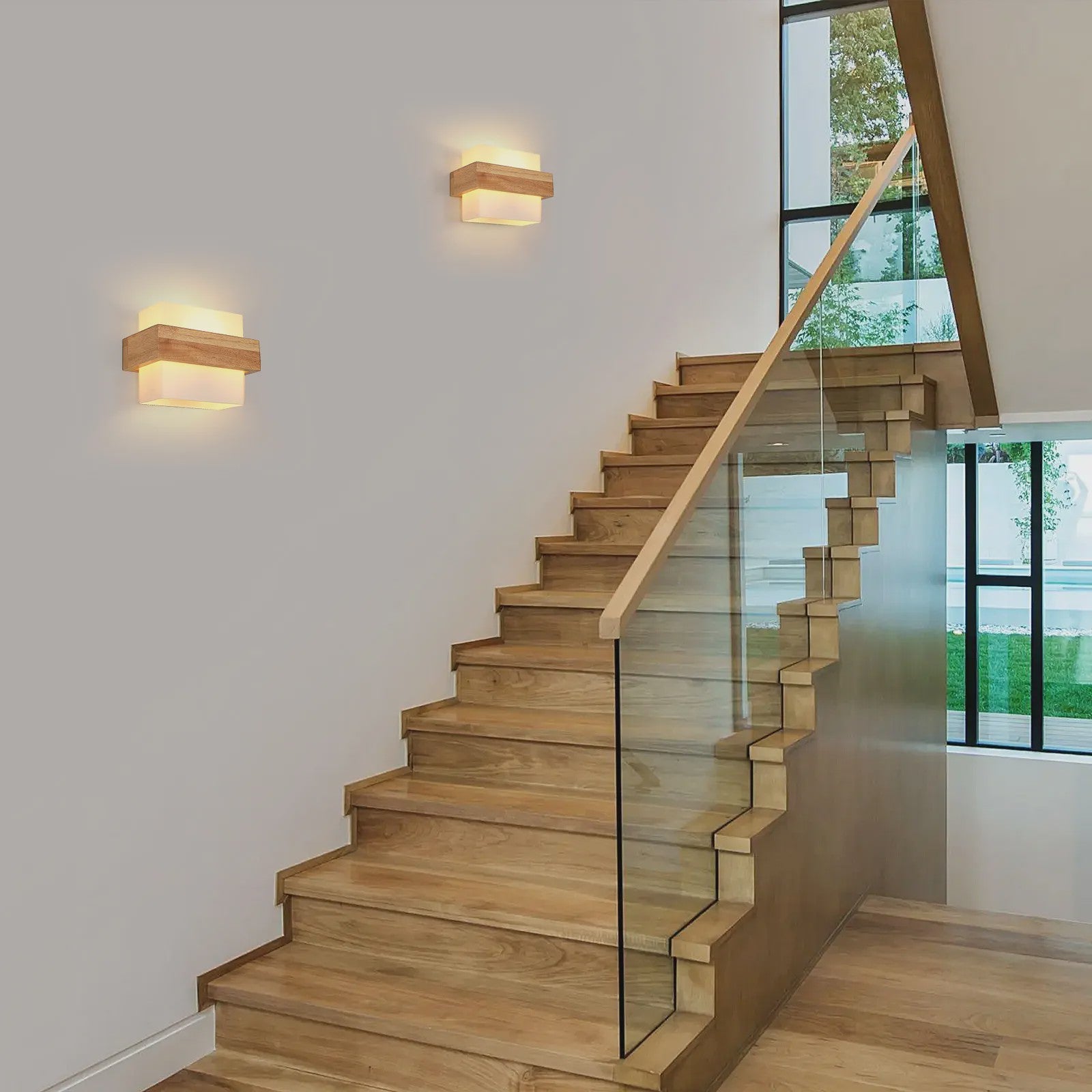 Nordische Houten Wandlamp - E27 Fitting, Natuurlijk Hout Design