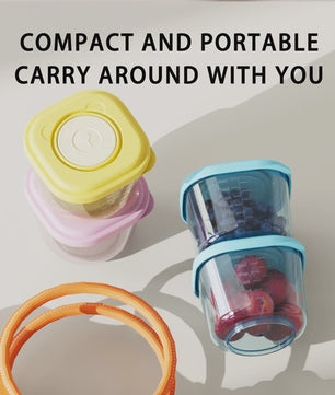Set van 6 Baby Voeding Bewaarcontainers - PP Materiaal, Stoombaar & Lekvrij, Stapelbare Organizer