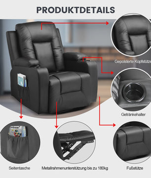 Luxe Draaibare Relaxfauteuil met Voetensteun en Dikke Armleuningen - Perfect voor TV Kijken