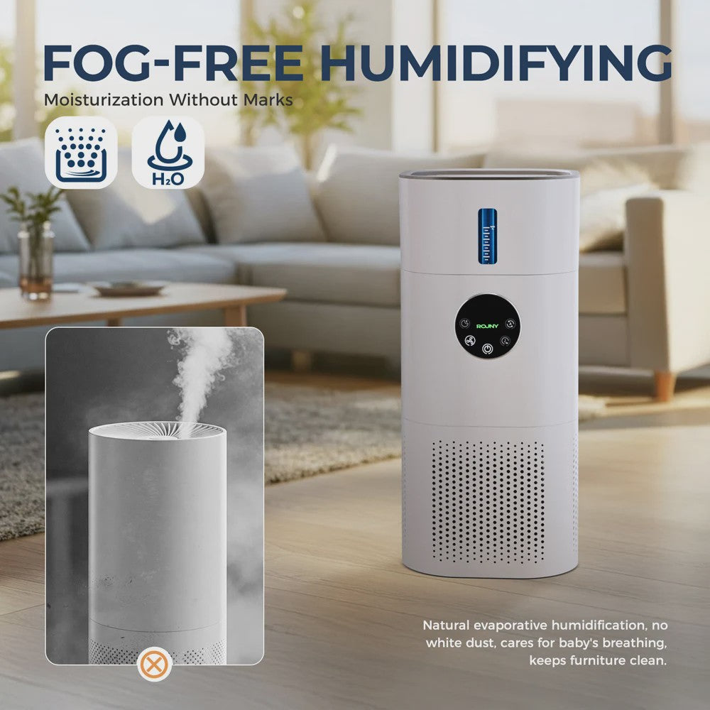 2-in-1 Luchtreiniger met Luchtbevochtiger - H13 True HEPA Filter