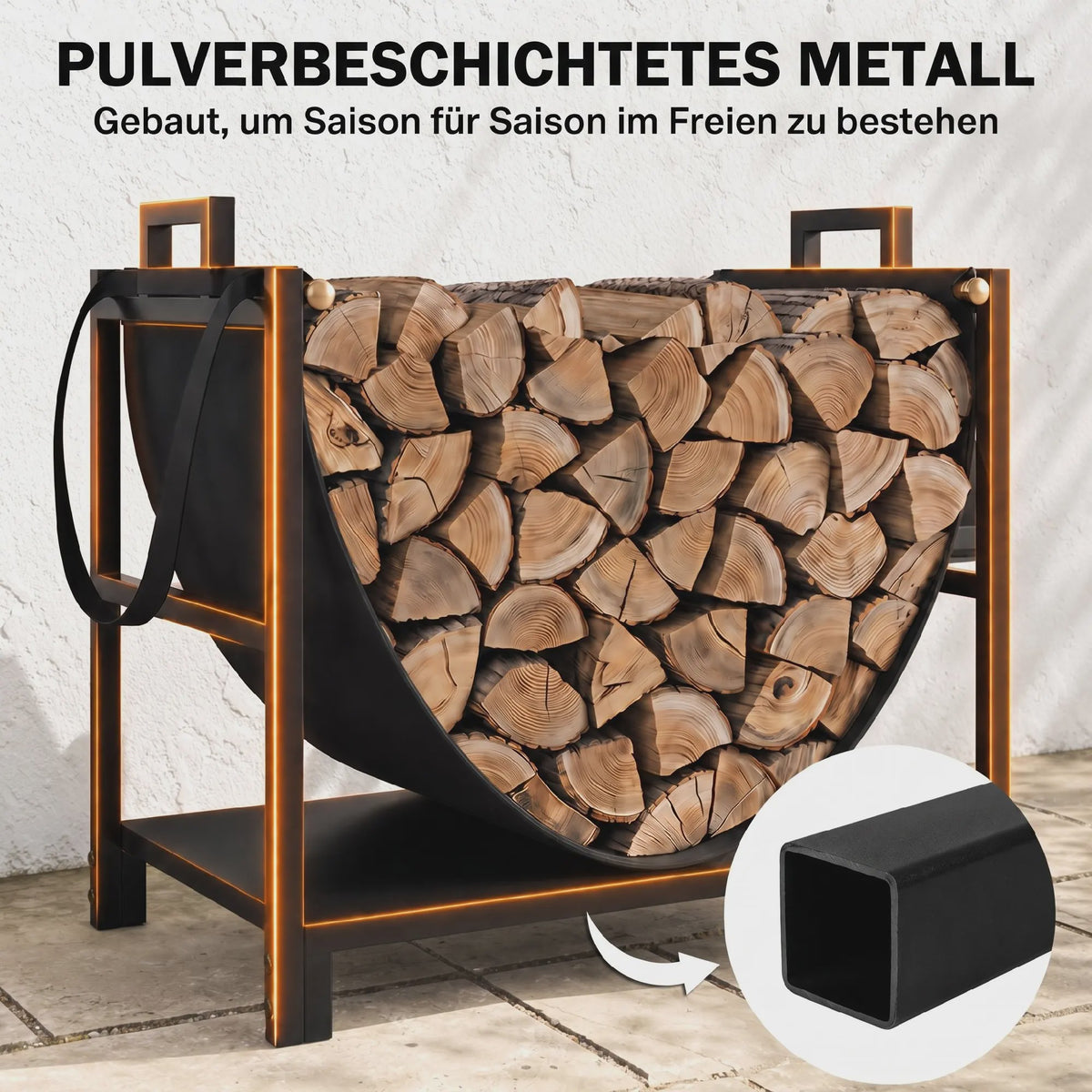 Outsunny Houtrek met Canvas Draagtas - 47.5x33x44cm - 50kg Capaciteit