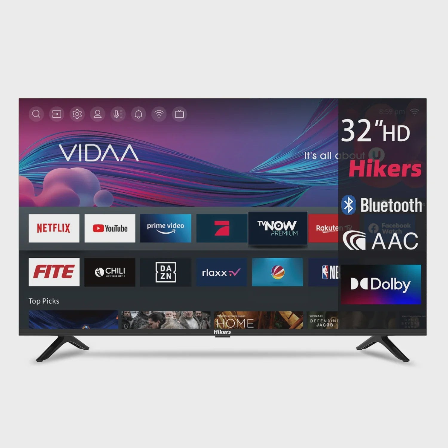 Hikers 32FZ-B Smart HD TV - 32 inch, Android, Dolby Atmos