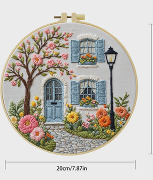 Borduurpakket 'De Tuin voor de Deur' - DIY Handwerk Kit 20x20cm