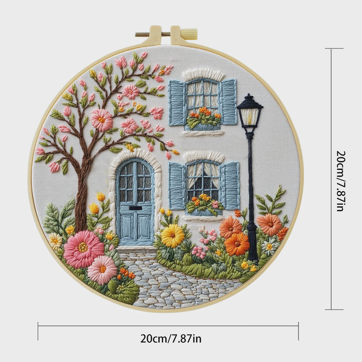 Borduurpakket 'De Tuin voor de Deur' - DIY Handwerk Kit 20x20cm