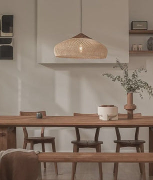 Handgemaakte Rotan Hanglamp Beige - Vintage Woven Wicker - E27 Fitting - Sfeervolle Verlichting