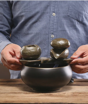 Keramische Fontein voor Katten en Huisdieren - Zen Decoratie met Waterval Effect