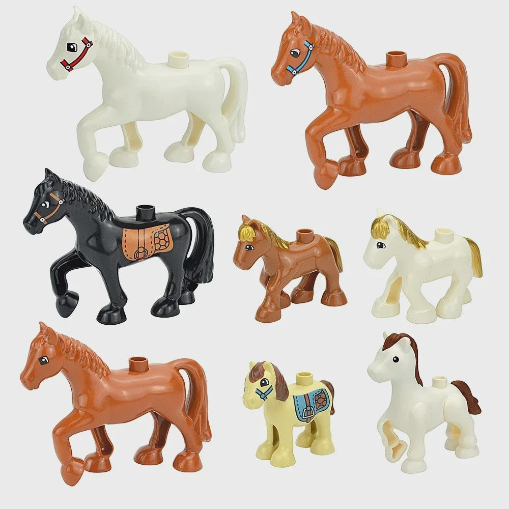 Grote Bouwstenen Dierenpark & Boerderij Figuren - Compatibel met Duplo