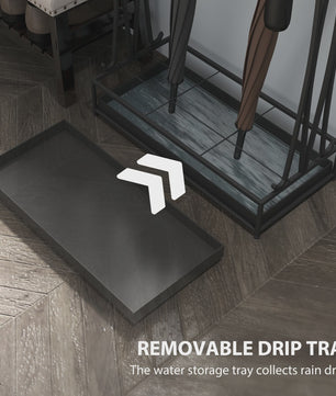 Stijlvolle Paraplustandaard met 24 Haken en Afneembare Drip Tray