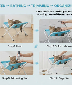 Honden & Katten Verzorgingsstation: Opvouwbaar Mesh Bad & Trimmingsstoeltje