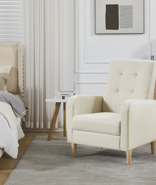Moderne Lounge Fauteuil met Armleuningen en Massief Houten Poten - Comfortabel en Stijlvol