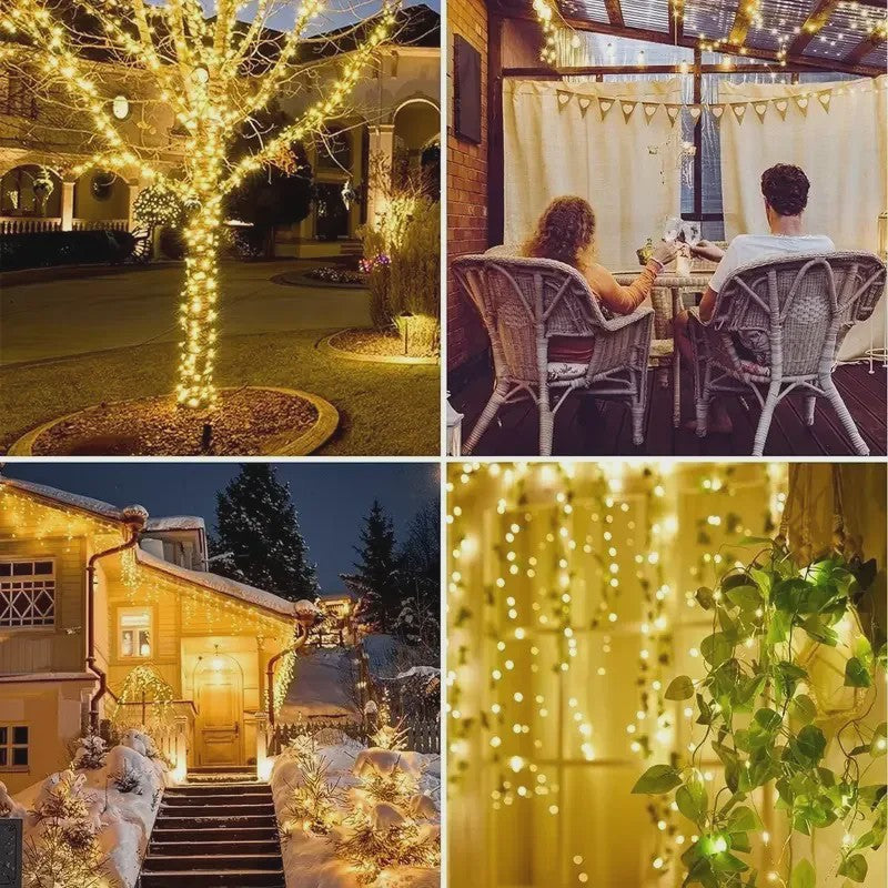 Zonne-energie Tuinslingers met 8 Modi - Waterdichte Draadverlichting voor Buitenfeesten en Kerst