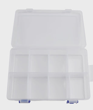 Opbergdoos met 8 Vakjes - Verstelbare Plastic Organizer voor Schroeven, Pillen & Gereedschap (20x13.5x4.5cm)