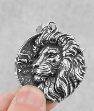 RVS Leeuw Viking Hanger Ketting - Nordic Odin Amulet voor Mannen & Tieners