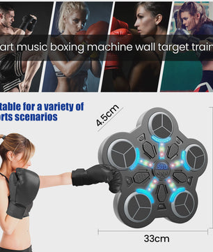 Interactieve Bluetooth Bokszak Muur Target met Muziek Sync & LED Teller - Home Gym Reactietrainer