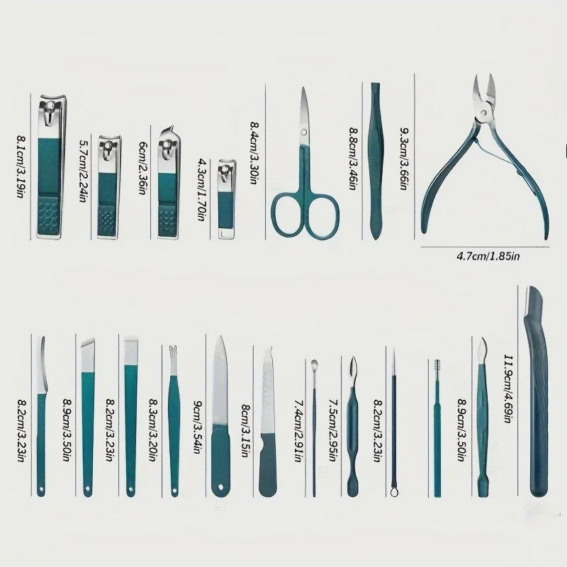 Professionele Manicure & Pedicure Set - 7/10/12/18 Delig - Roestvrij Staal met Reisetui