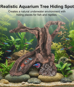 Realistische Hars Boomstronk Decoratie voor Aquarium & Terrarium - Veilige Vis Hideaway