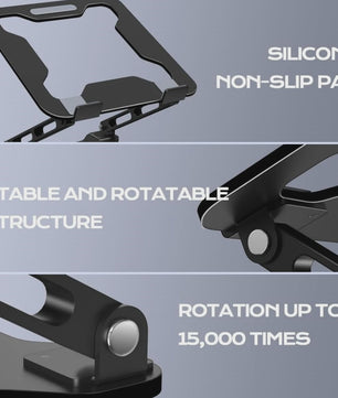 Verstelbare Aluminium Laptop & Tablet Stand - Draagbaar, Opvouwbaar & Koelend