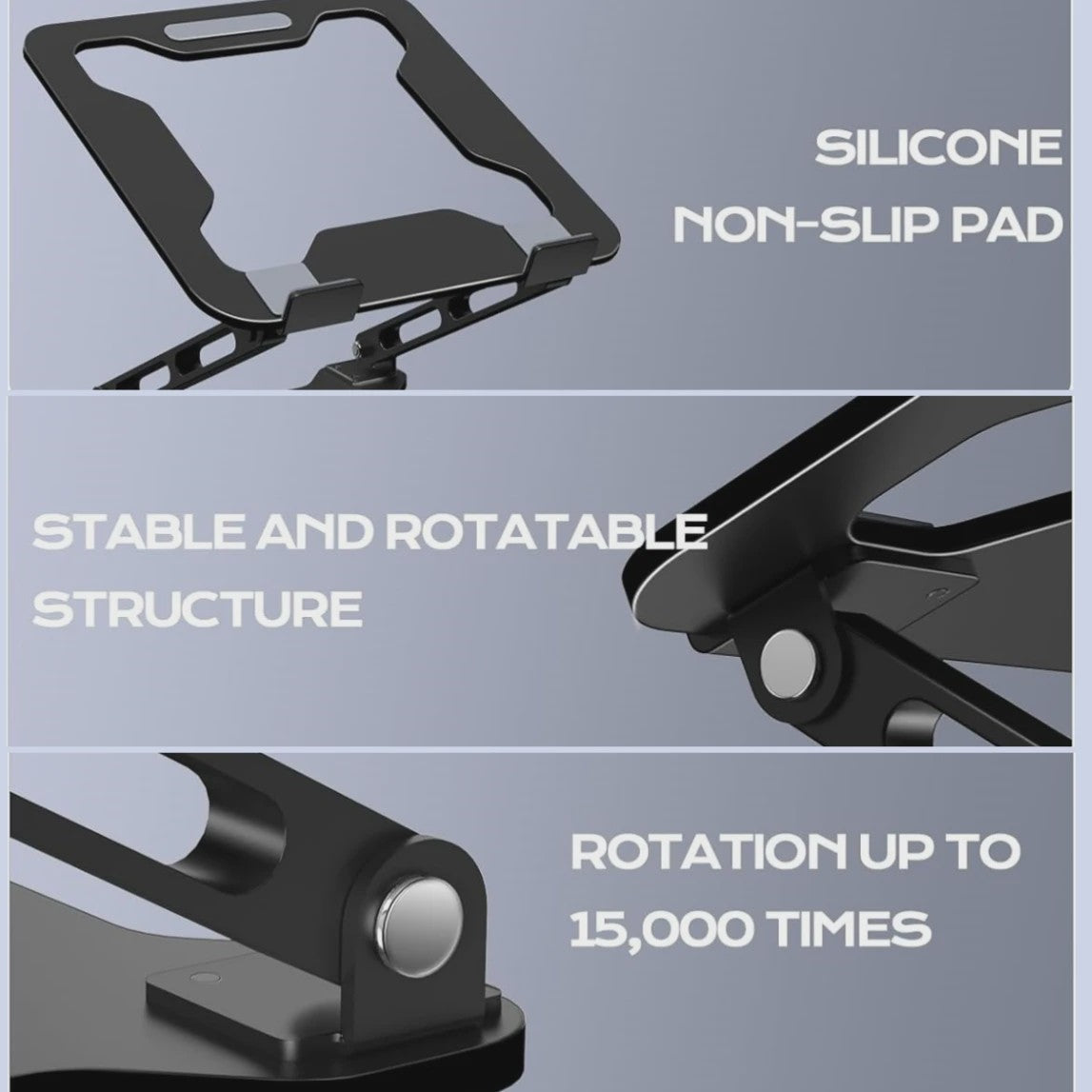 Verstelbare Aluminium Laptop & Tablet Stand - Draagbaar, Opvouwbaar & Koelend