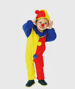 Kind Clown Kostuum met Muts - Feestelijk Jumpsuit voor Jongens & Meisjes