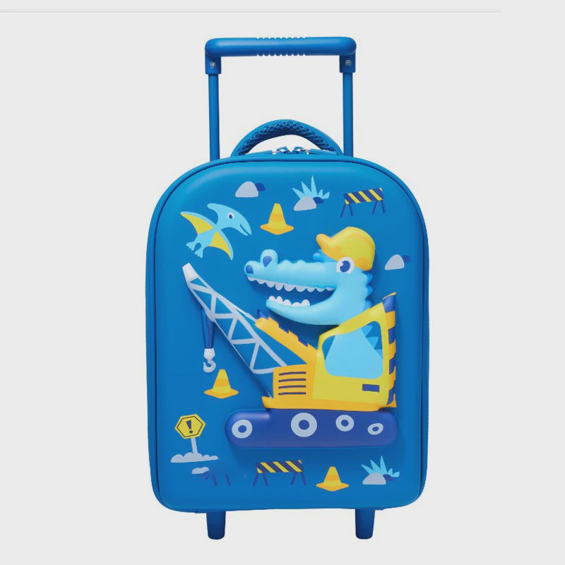 Kinder Koffer met 3D Dinosaurus en Trolleyfunctie - Schooltas & Reisbagage